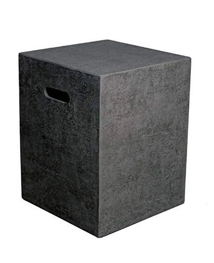 Modeno Black Propane Tank Cover Fire Pit Accessories Square 20 Inches Concrete Outdoor Side Table Fits Standard 20 Pound Propane Tank Hideaway Table