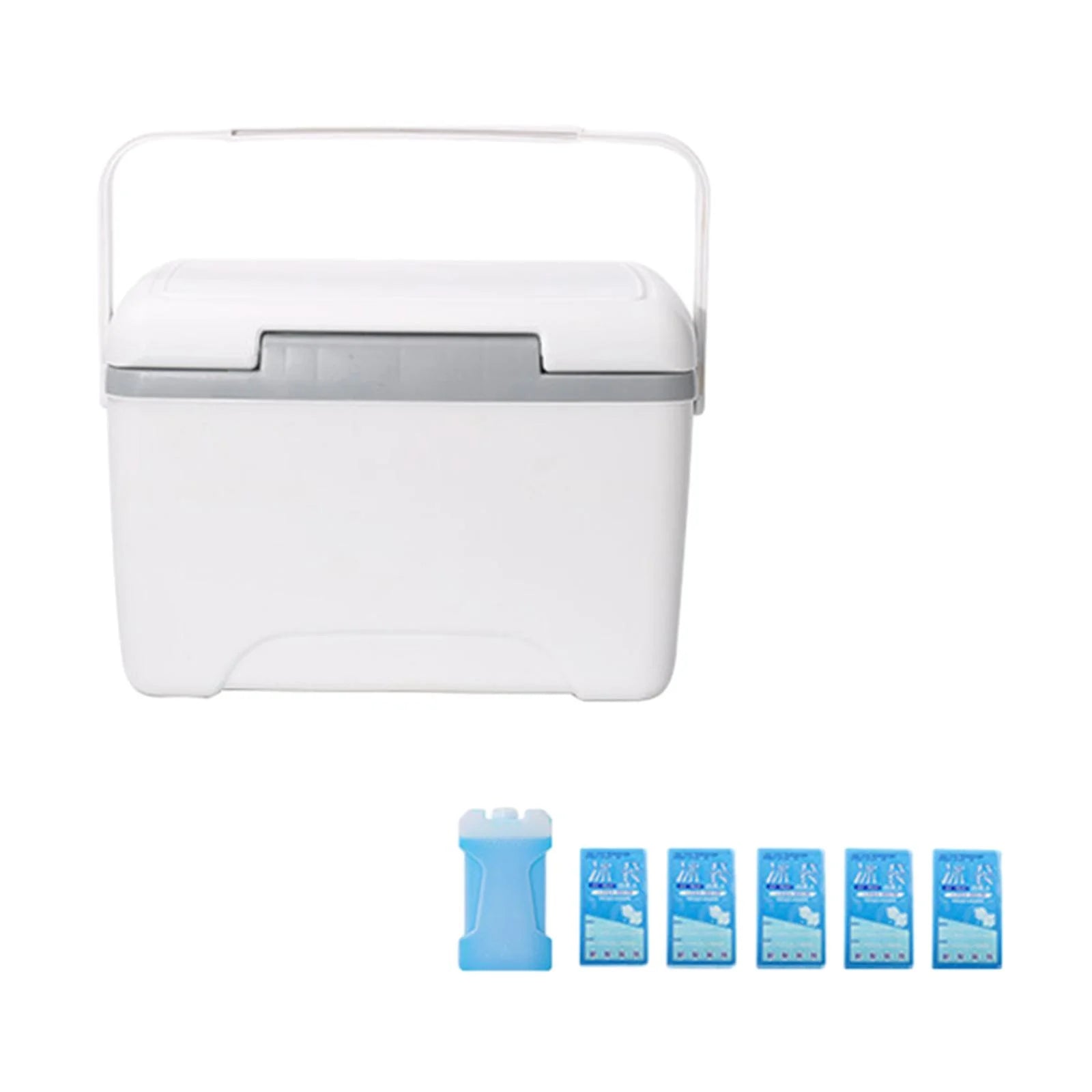 8L Camping Insulated Hard Cool Box for Picnics Barbecue Trips White