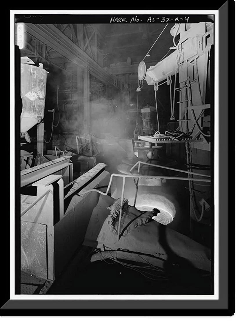 Historic Framed Print, United States Pipe & Foundry Company Plant, Melting & Treatment Areas, 2023 St. Louis Avenue at I-20/59, Bessemer, Jefferson County, AL - 4, 17-7/8 x 21-7/8