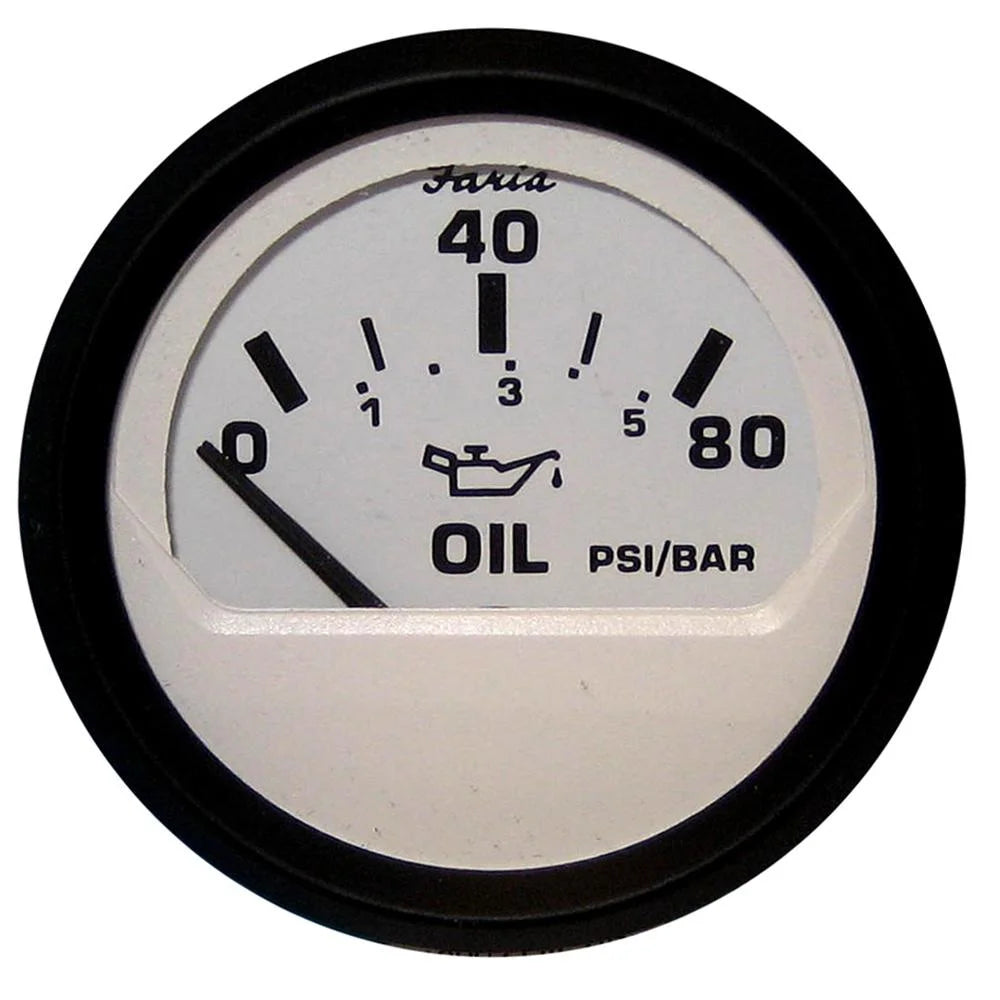 Faria 12902 Euro Oil Pressure Gauge (80 PSI) - 2, White