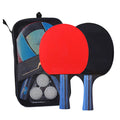 Hmount Deeroll 1Pair Table Tennis Rackets Professional Rubber Carbon Pingpong Racket Short Long Handle Table Tennis Training(Short Handle)