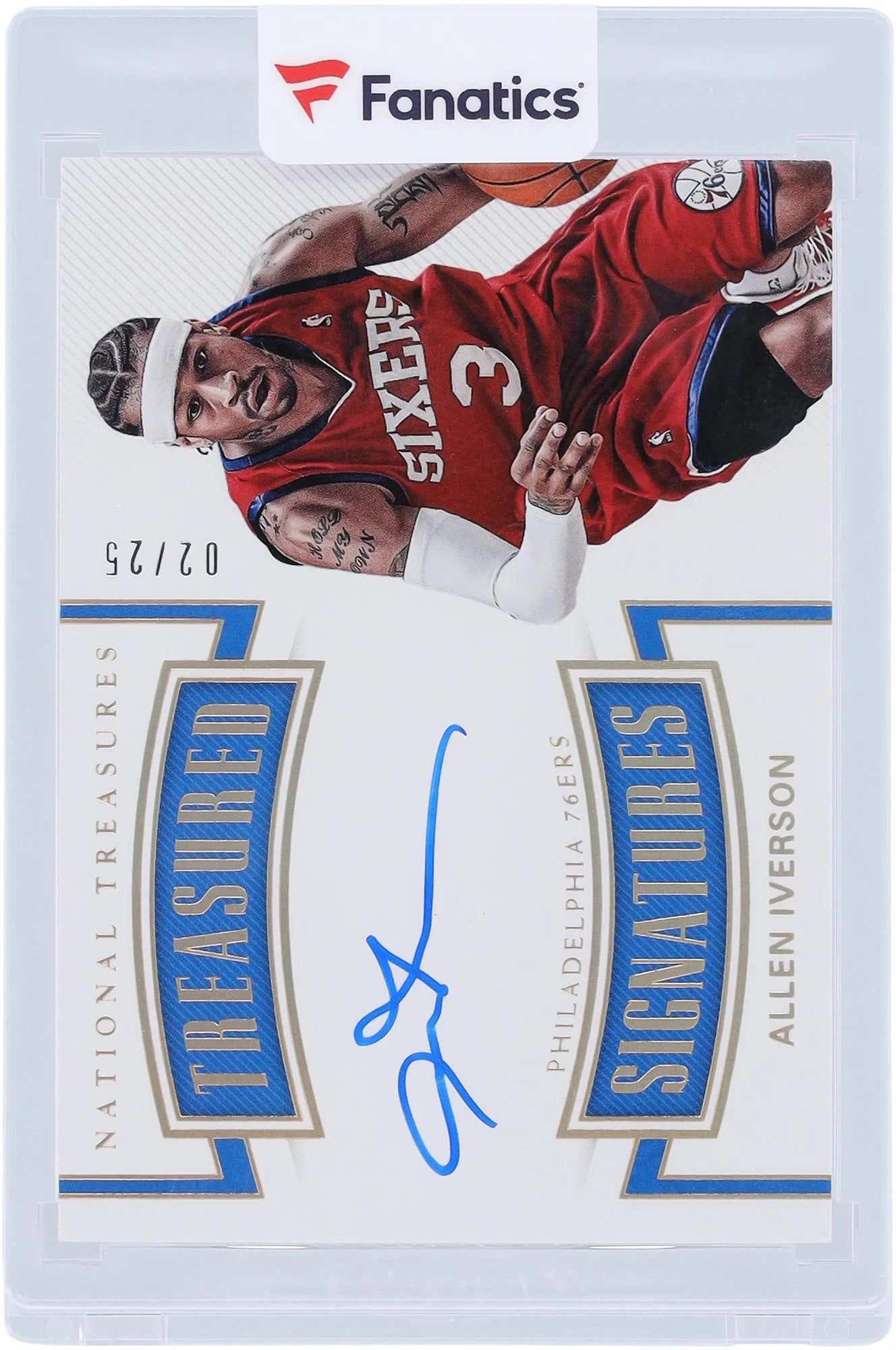 Allen Iverson Philadelphia 76ers Autographed 2017-18 Panini National Treasures Treasured Signatures #TS-AIV #2/25 Card - Fanatics Authentic Certified