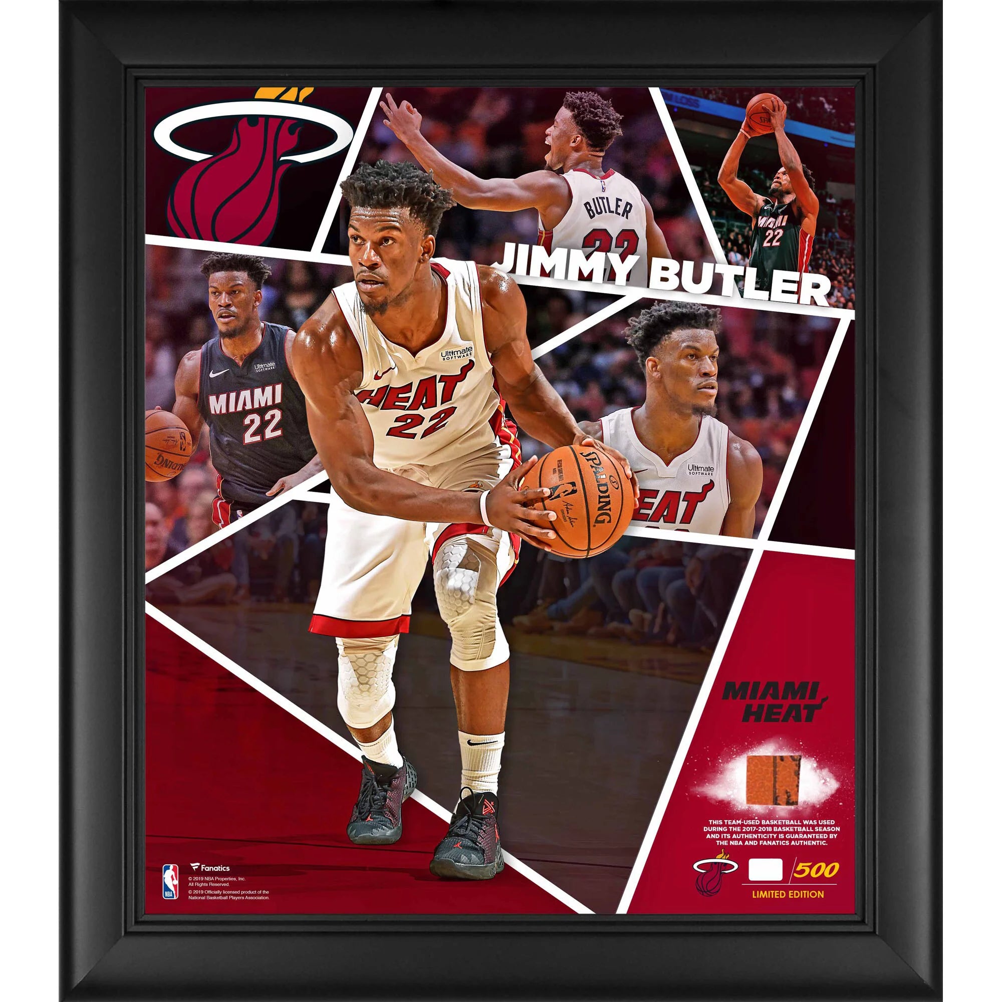 Jimmy Butler Miami Heat Framed 15 x 17 Impact Player Collage with a Piece of Team-Used Basketball - Limited Edition of 500