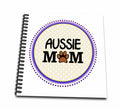 3dRose Aussie Dog Mom - Australian Shepherd Doggie mama by breed paw print doggy lover love mum pet owner - Mini Notepad, 4 by 4-inch