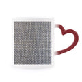 Denim Jean Cowboy Lining Textile Heat Sensitive Mug Red Color Changing Stoneware Cup
