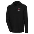 Men's Antigua  Black Miami Heat Strong Hold Long Sleeve Henley Hoodie T-Shirt