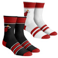 Youth Rock Em Socks Miami Heat Multi-Stripe 2-Pack Team Crew Sock Set