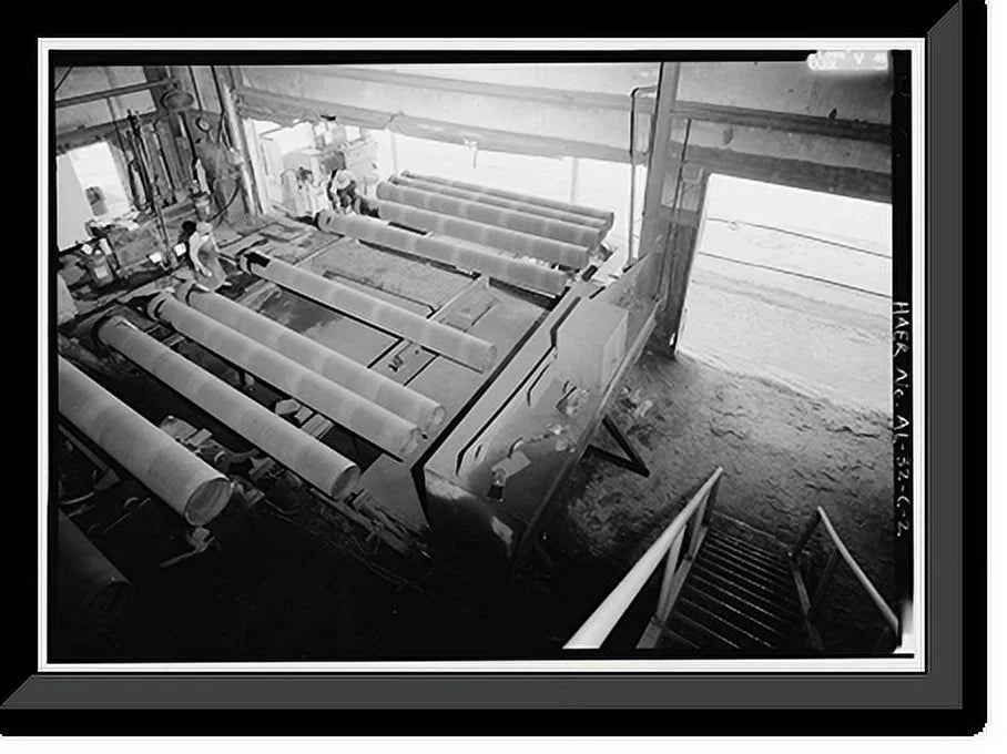 Historic Framed Print, United States Pipe & Foundry Company Plant, Coating, Painting, Lining & Packaging Building, 2023 St. Louis Avenue at I-20/59, Bessemer, Jefferson County, AL, 17-7/8 x 21-7/8