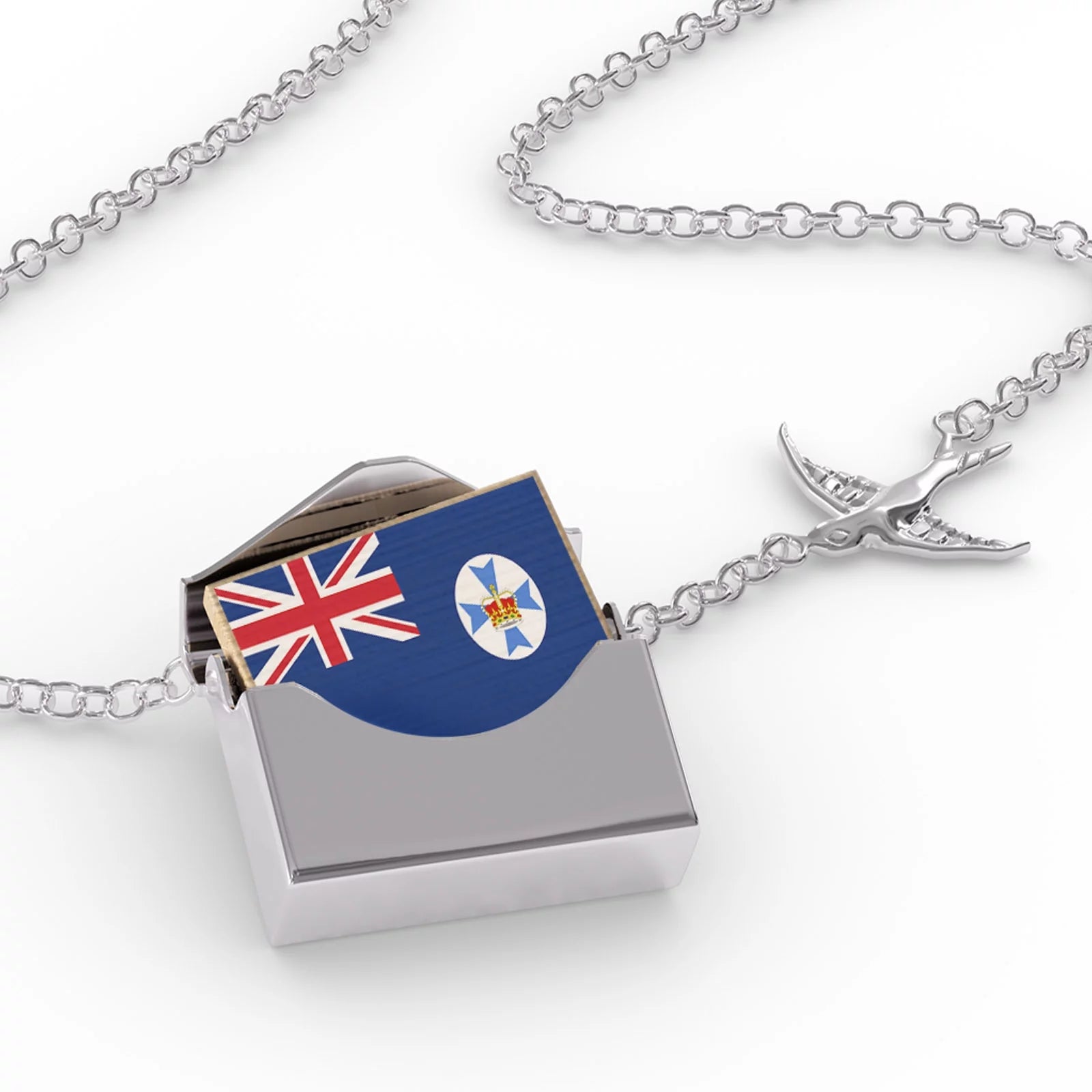 Locket Necklace Queensland Flag region: Australia in a silver Envelope Neonblond