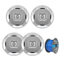 4x Lanzar AQ5CXS 5.25 Marine Water Resistant 2 Way 400 Watt Silver Speakers, Enrock 16 Gauge 50Ft Marine Boat Yacht Speaker Wire