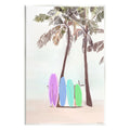 Stupell Industries Surfboards on Palm Trees Sports Painting Unframed Art Print Wall Art, 13 x 19