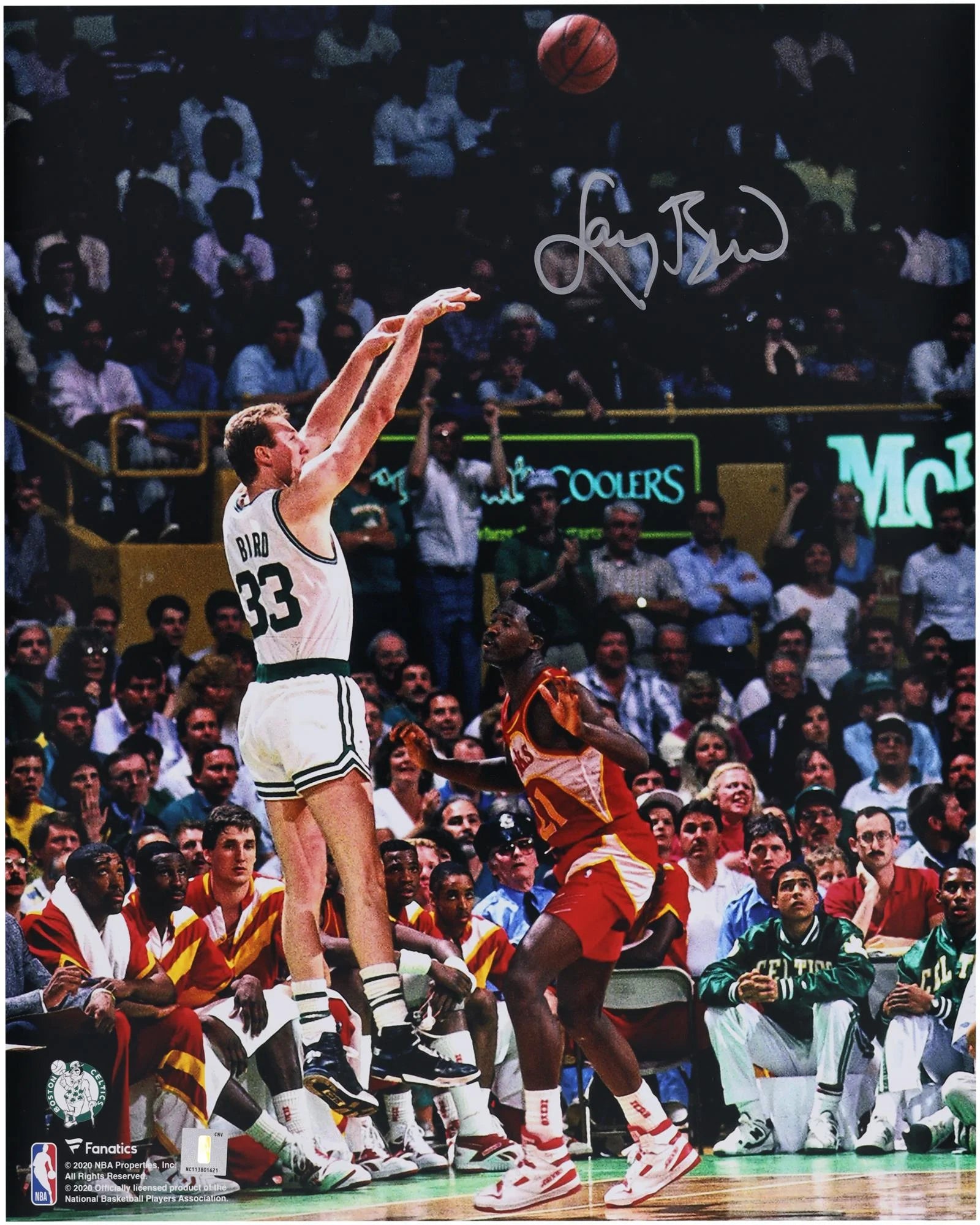 Larry Bird Boston Celtics Autographed 16 x 20 Shooting Vs. Dominique Wilkins Photograph - Fanatics Authentic Certified