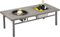 47 Propane Fire Pit Table 50,000 BTU Aluminum Outdoor Fire Table with CSA Certification, 3-in-1 Multifunctional Table for Patio with 4.5 Gallons Ice Bucket Lava Rocks, Gray