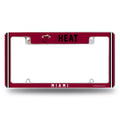 Miami Basketball Heat Chrome Metal License Plate Frame with Full Frame Team Color Graphics