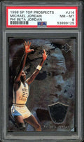 Michael Jordan Card 1998-99 SP Top Prospects Phi Beta Jordan #J14 PSA 8