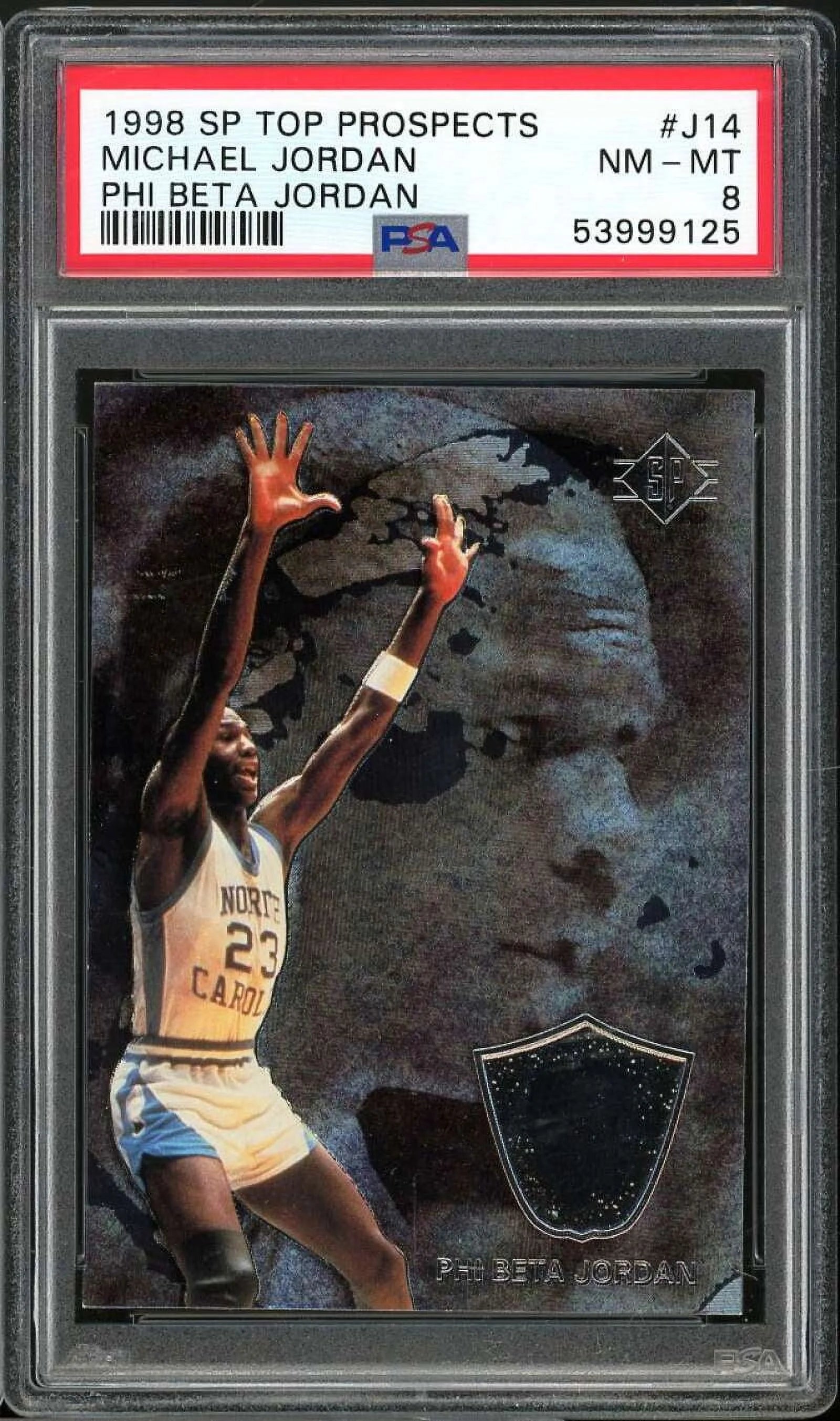 Michael Jordan Card 1998-99 SP Top Prospects Phi Beta Jordan #J14 PSA 8