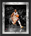 Dwyane Wade Miami Heat Framed Autographed 20 x 24 Dribbling in White Floating Hall of Fame Collage - Fanatics Authentic Certified