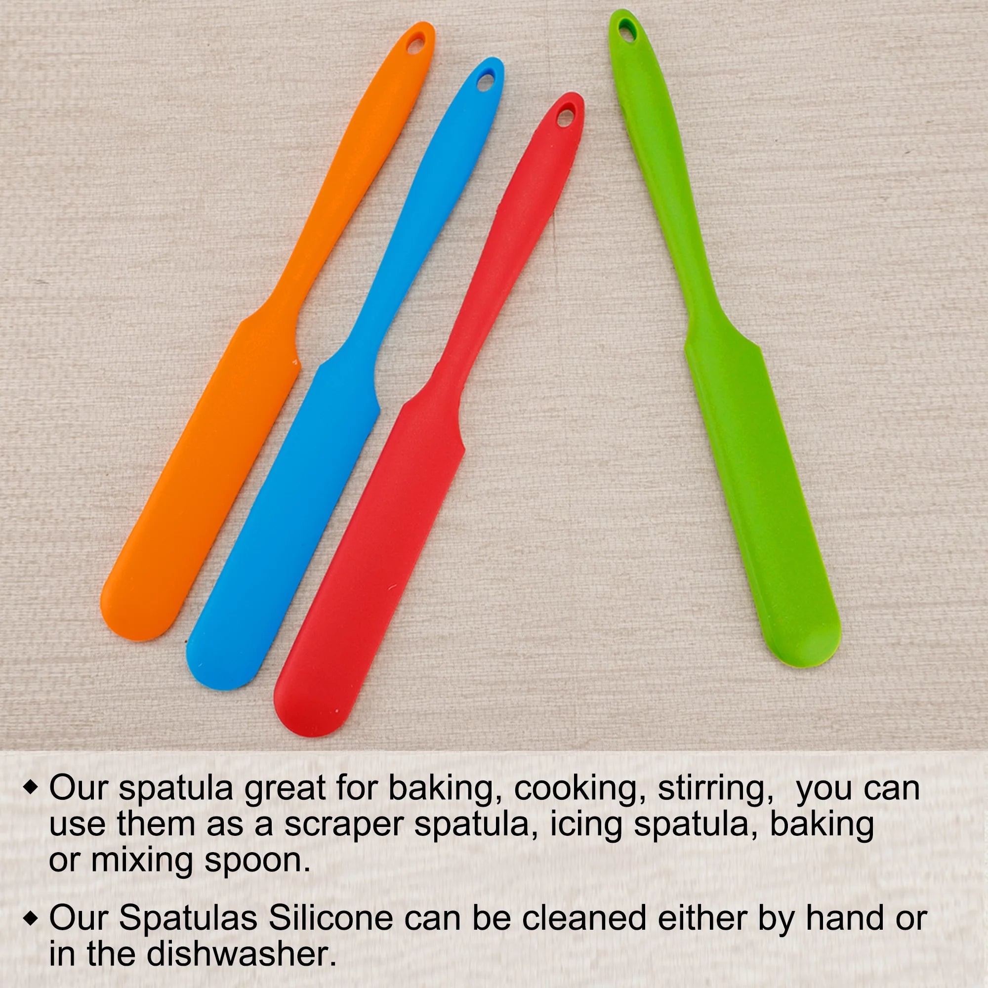 Kitchen Cooking Silicone Jar Spatula Heat Resistant Turner Scraper Baking Utensils Multicolored 4 Pieces