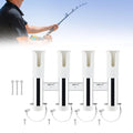 kesoto Fishing Rod Holder 4 Tubes Organizer Links Vertical Support Side Mounted Fishing Pole Stand Pole Rest for Boat RV Canoe Yacht white