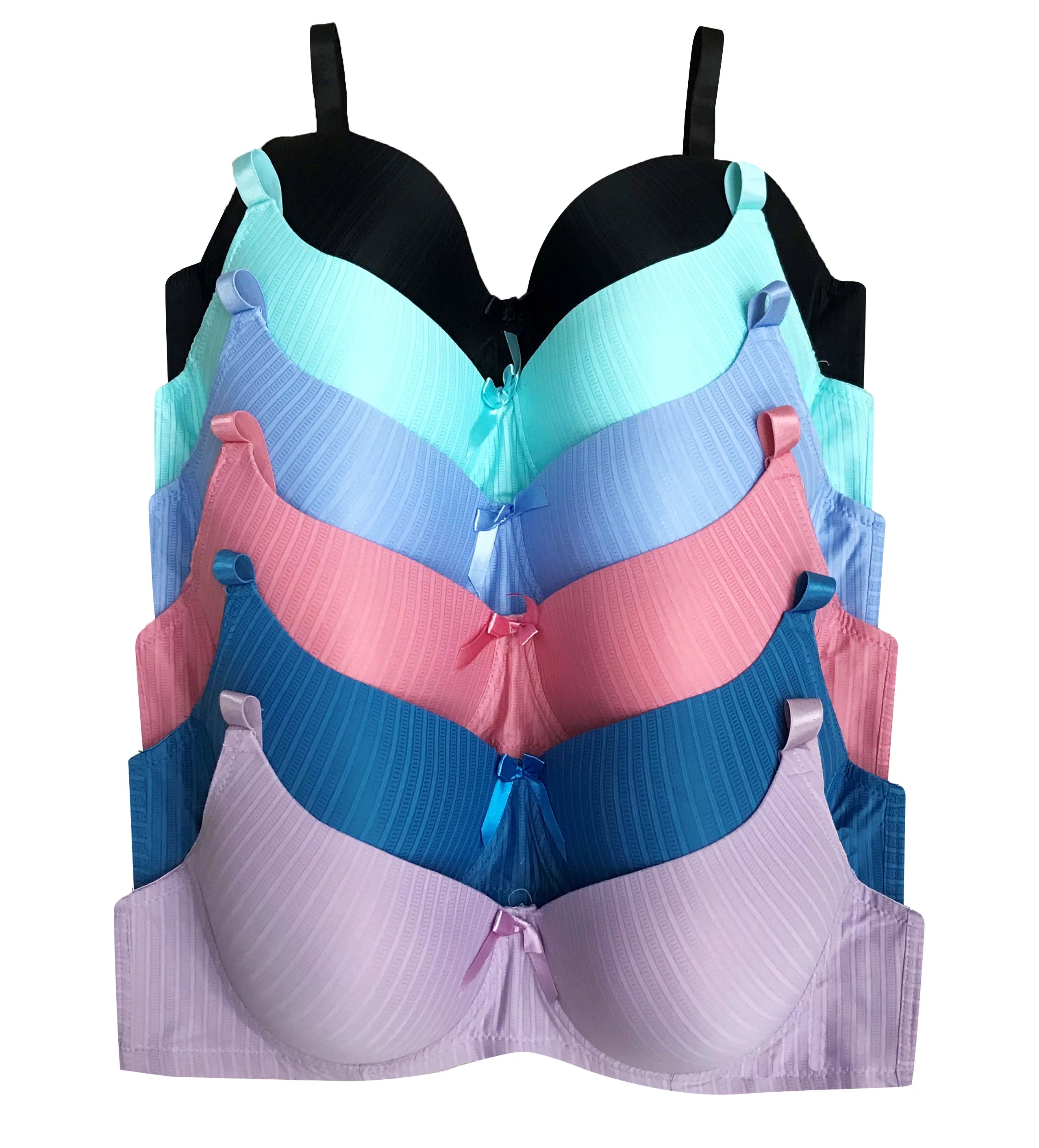 Women Bras 6 Pack of T-shirt Bra B Cup C Cup D Cup DD Cup DDD Cup 34B (9298)