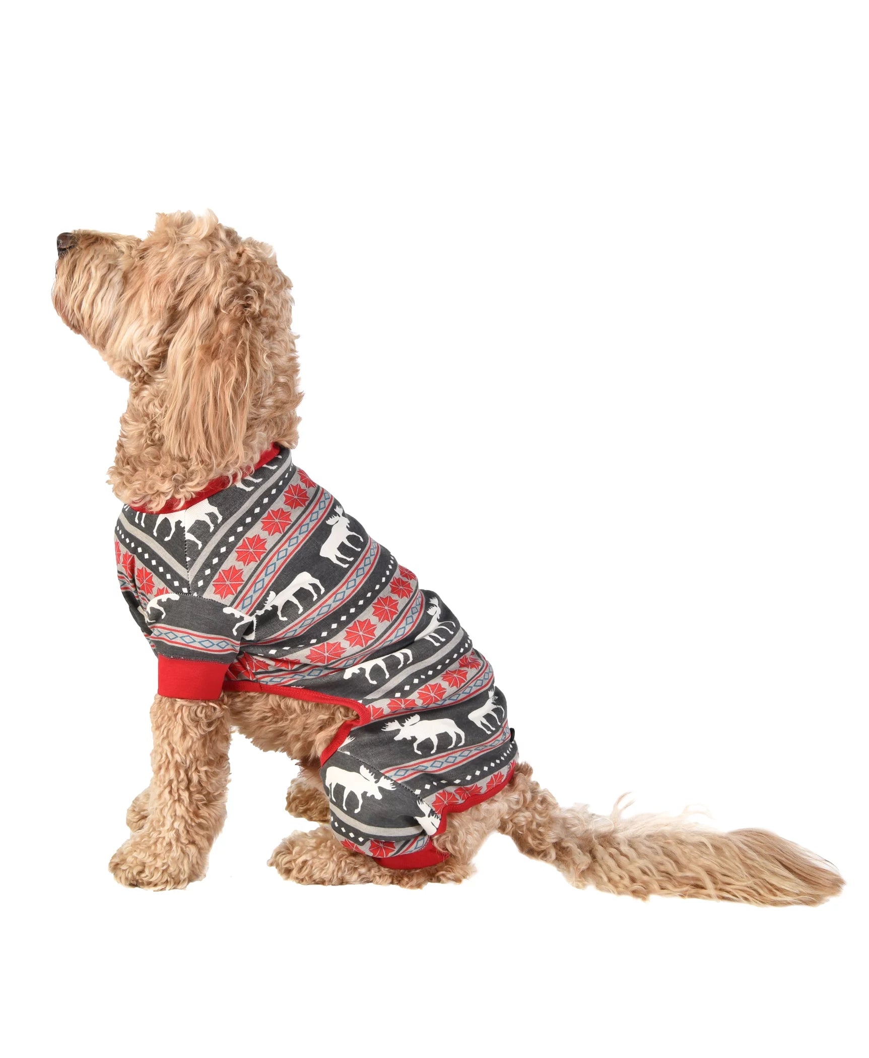 LazyOne Flapjacks, One-Piece Dog Sweater, Matching Family Pajamas for Dogs, Moose, Animal (Large)