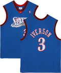 Allen Iverson Philadelphia 76ers Autographed Mitchell & Ness Blue 1999-00 Hardwood Classic Swingman Jersey with HOF 2K16 Inscription - Fanatics Authentic Certified