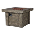 Shine Company 34.75 Square Propane Gas Fire Pit Table with Lava Rocks in Gray