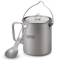Lixada Portable Backpacking 750ml Lightweight Pot with Collapsible Spork for Picnics