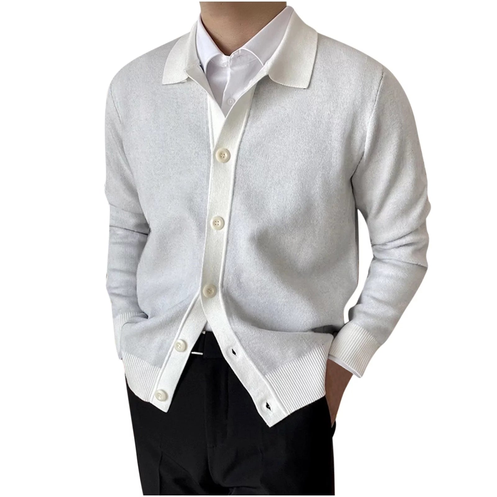 USSUMA Men Cardigan Lightweight, Men Jackets Long Sleeve Cute Sweaters Breathable Open Front Jacket Teen Floral