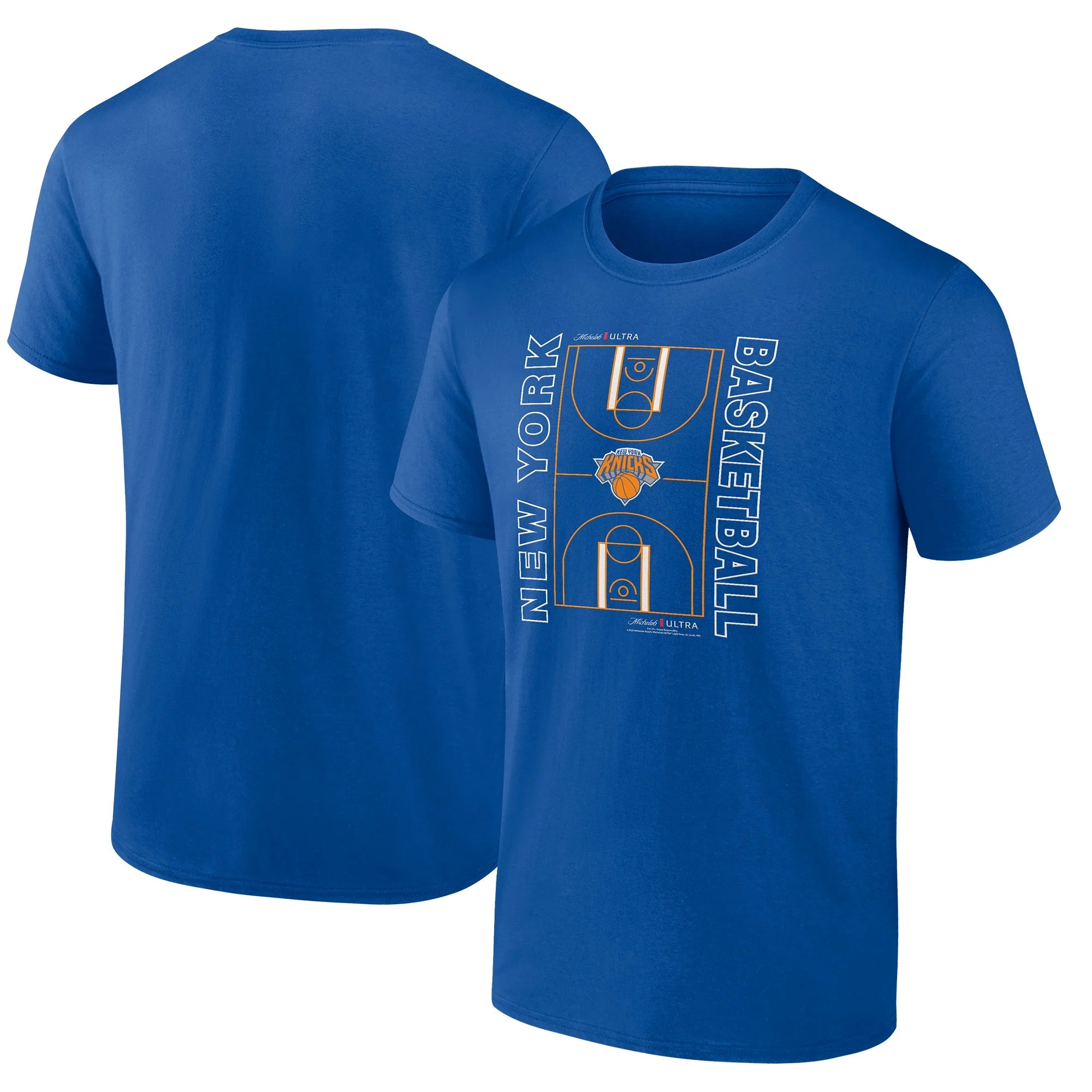 Men's Fanatics Branded  Blue New York Knicks Michelob Ultra Full Court T-Shirt