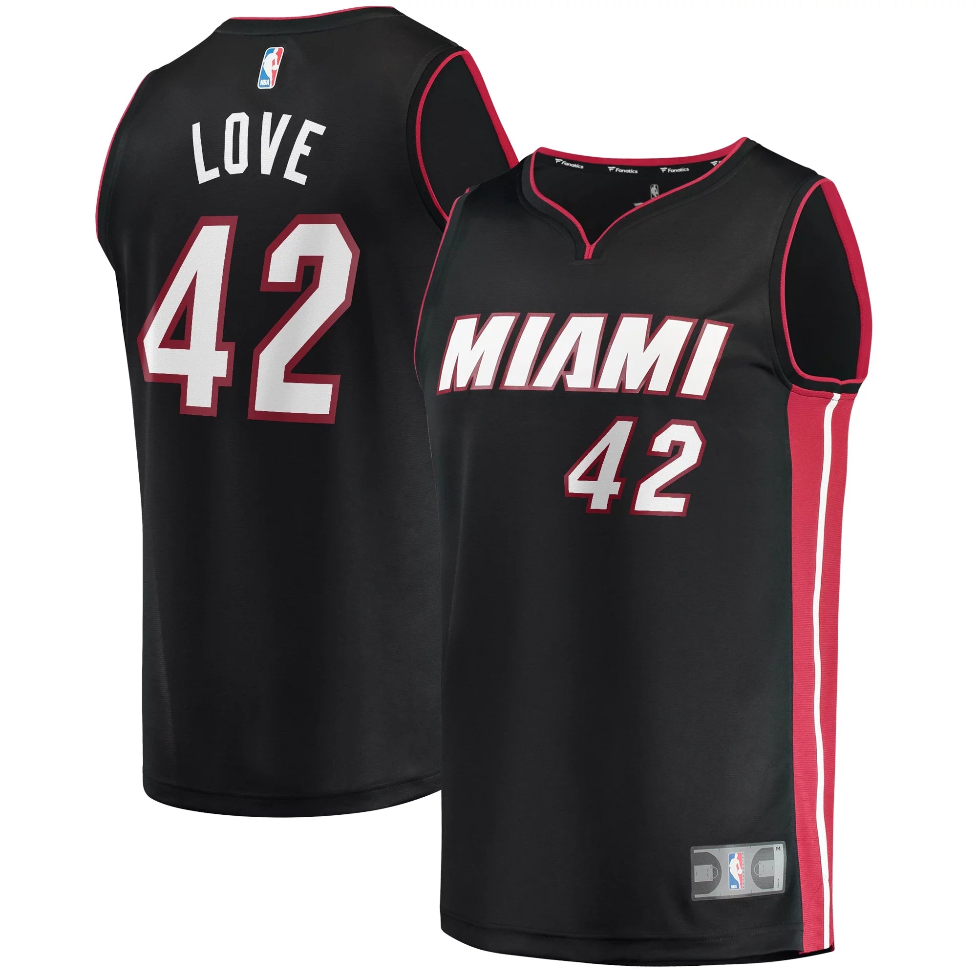Youth Fanatics Branded Kevin Love Black Miami Heat Fast Break Player Jersey - Icon Edition
