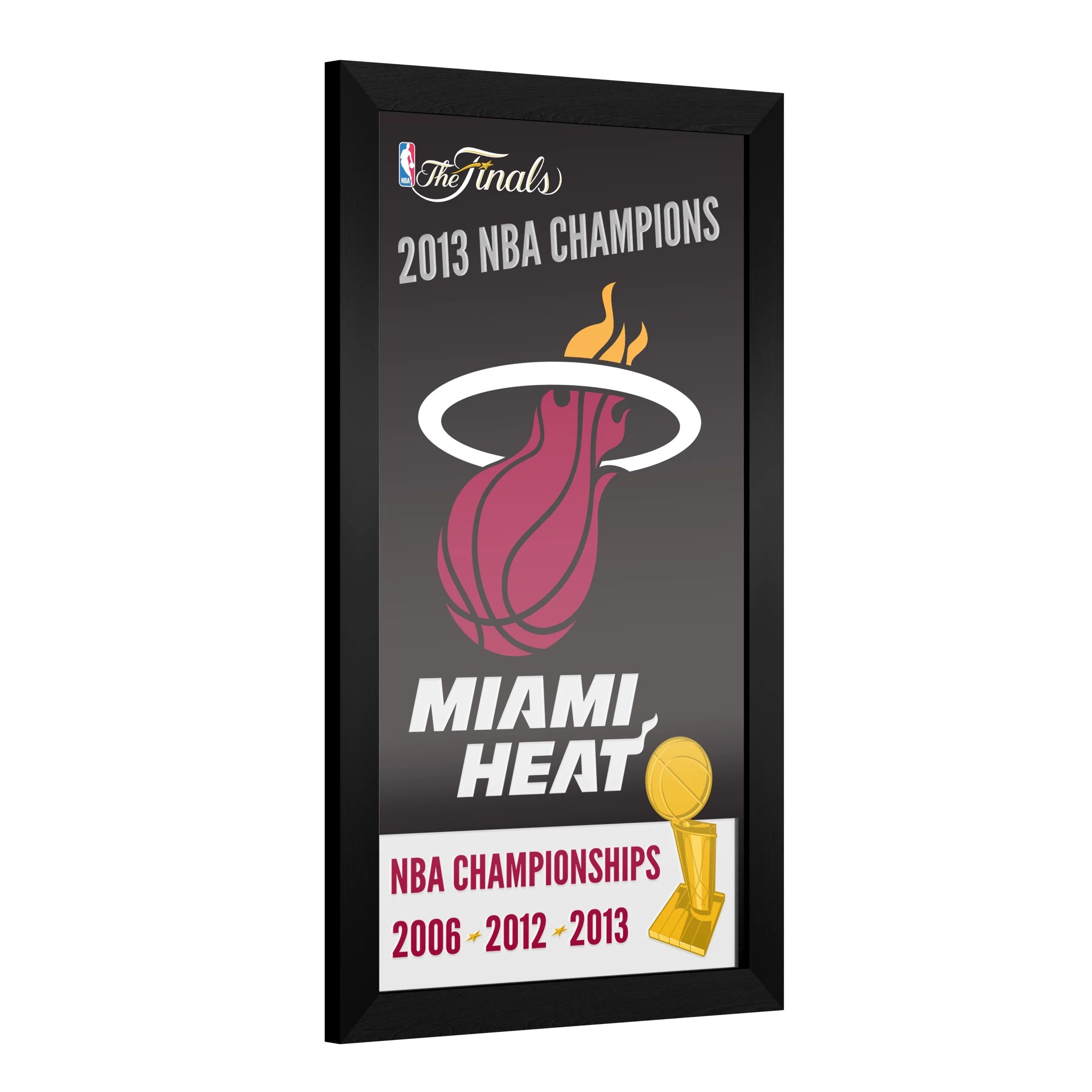 Miami Heat 2013 NBA Champions Ready-To-Hang Black Framed Wall Mirror