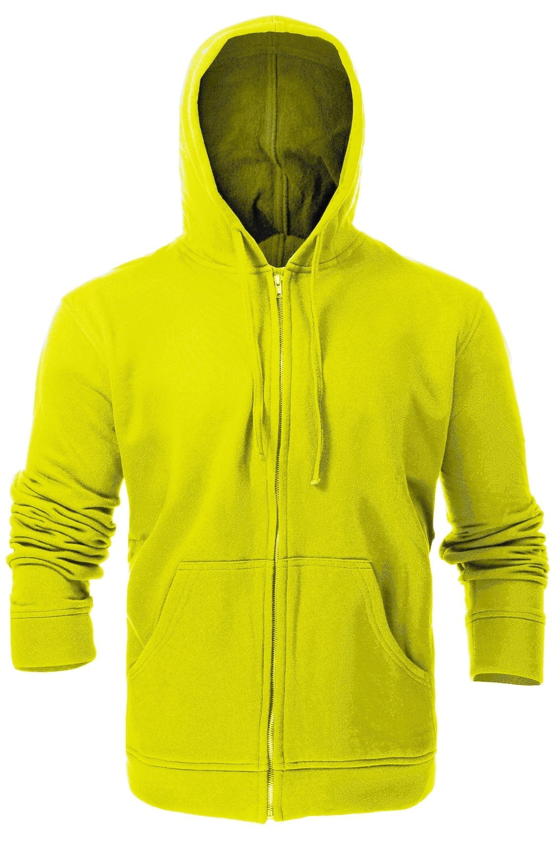 Flame Resistant FR Fleece Hoodies Zip-Up Sweater - 100%C - 12 oz - Yellow Color - Size: 4XL