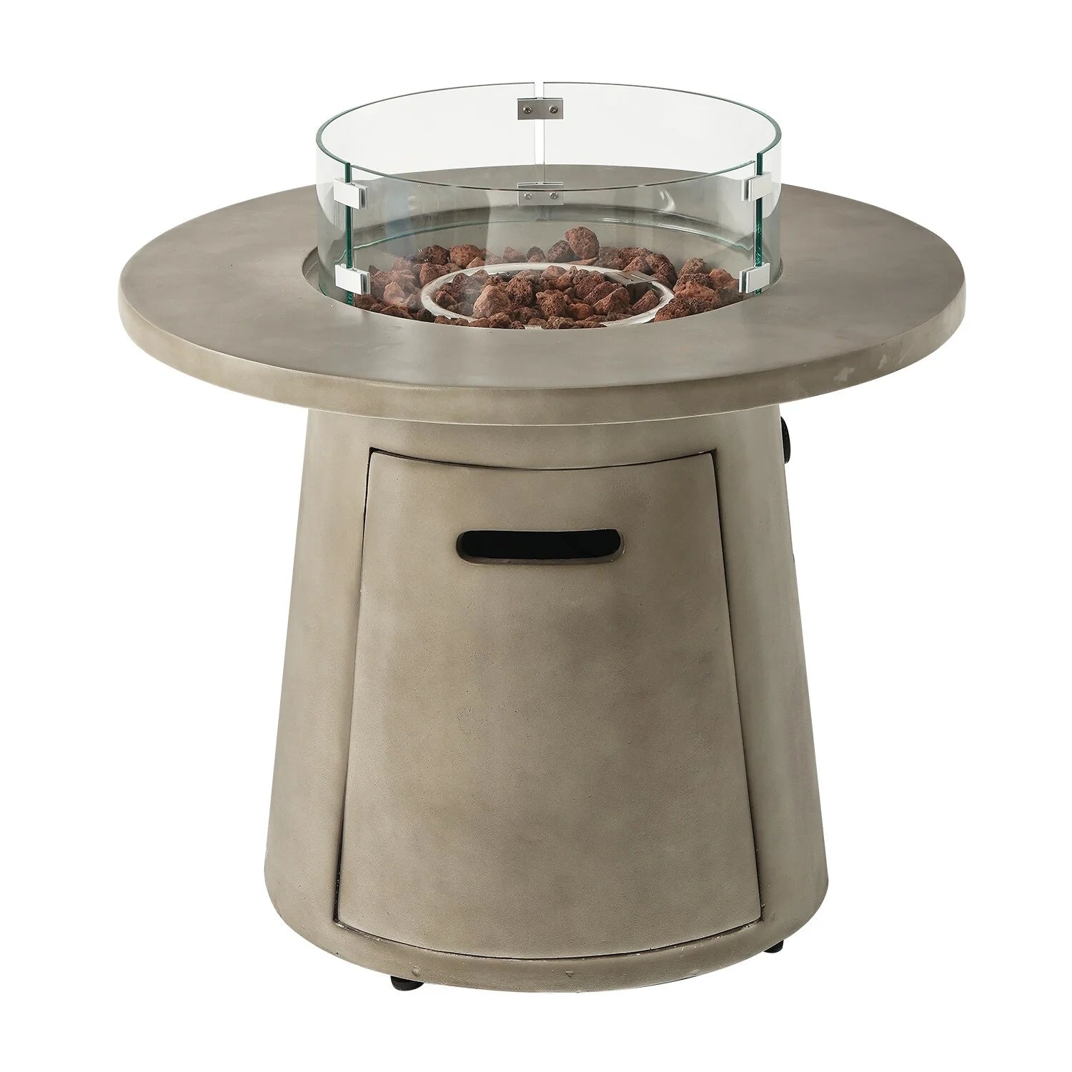 VENTOPYR  Patio Propane Fire Pit Coffee Table with Wind Guard & Waterproof Cover