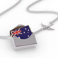 Locket Necklace Australia Flag in a silver Envelope Neonblond