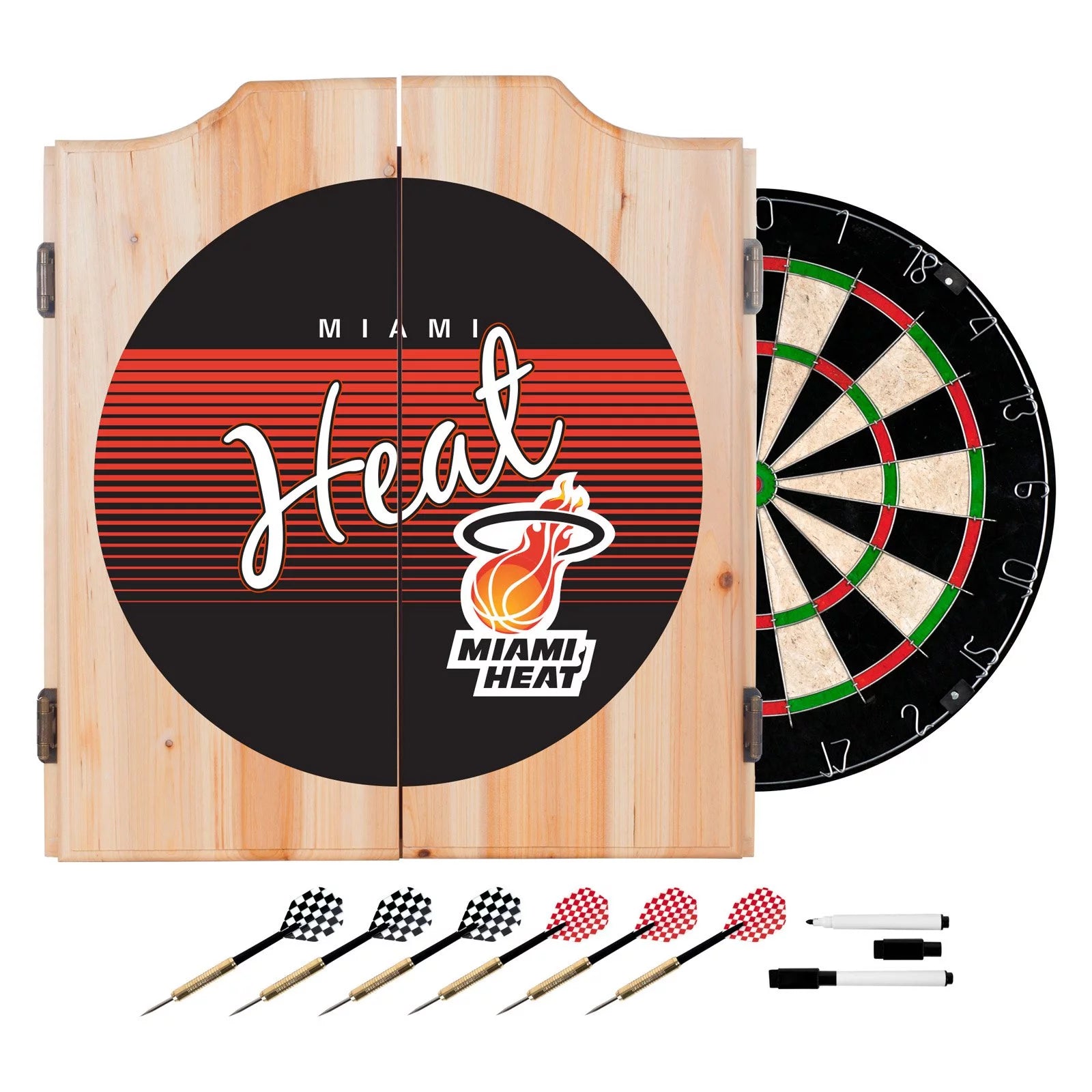 Miami Heat Hardwood Classics NBA Wood Dart Cabinet