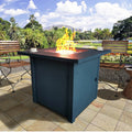 Crawford & Burke Laguna Black Metal Square Fire Pit Table with Glass Rocks