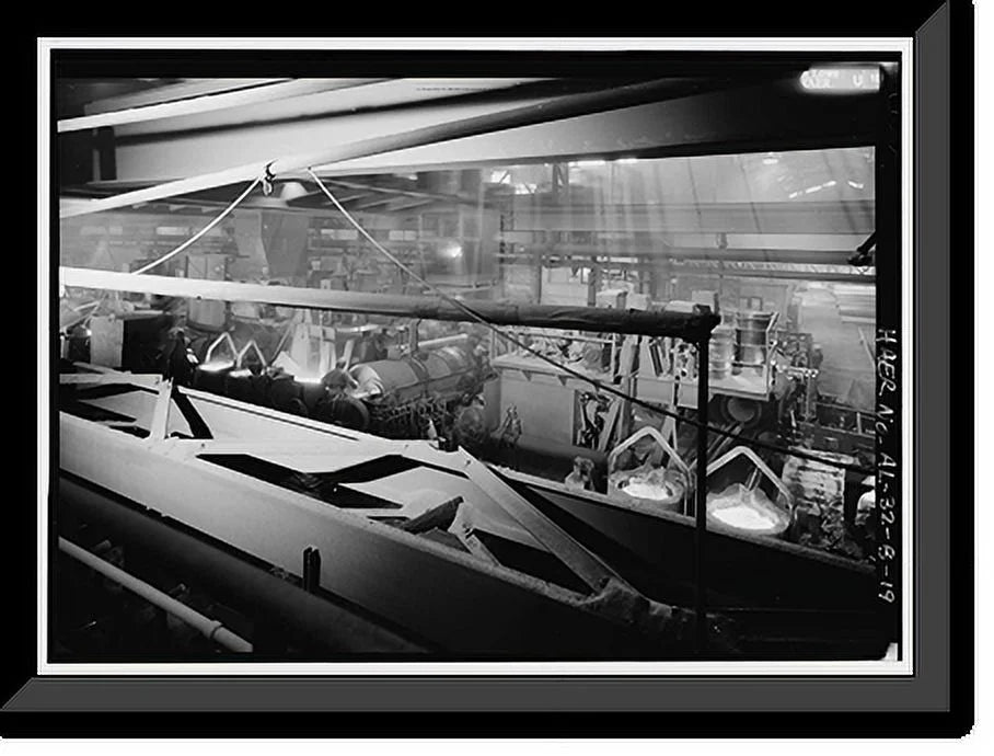 Historic Framed Print, United States Pipe & Foundry Company Plant, Pipe Casting & Testing Area, 2023 St. Louis Avenue at I-20/59, Bessemer, Jefferson County, AL - 6, 17-7/8 x 21-7/8