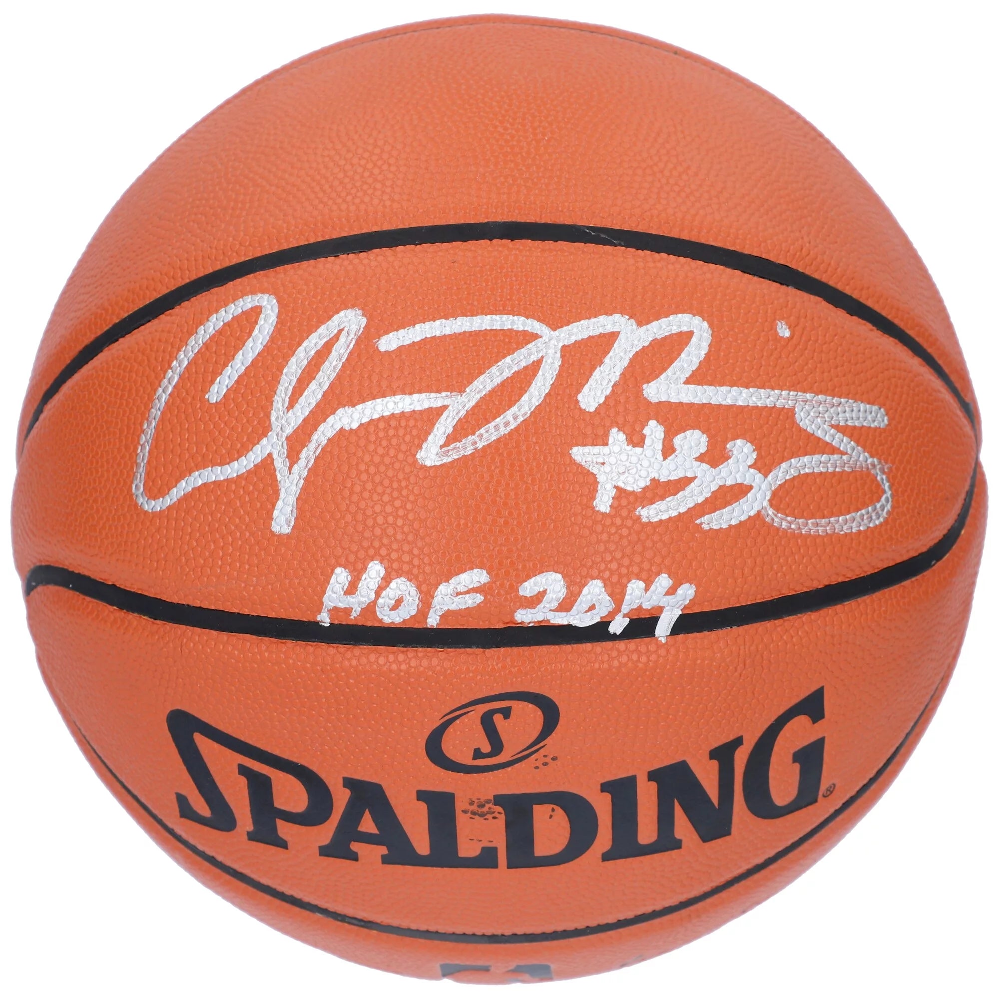 Alonzo Mourning Miami Heat Autographed Spalding Indoor/Outdoor Basketball with HOF 2014 Inscription - Fanatics Authentic Certified