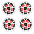 (4) Rockville RKL65MBW 6.5 700w Marine Boat Speakers w/LED+Black/White Grilles