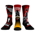 Unisex Rock Em Socks Darth Vader & Stormtrooper Black Miami Heat Three-Pack Star Wars Crew Socks Set