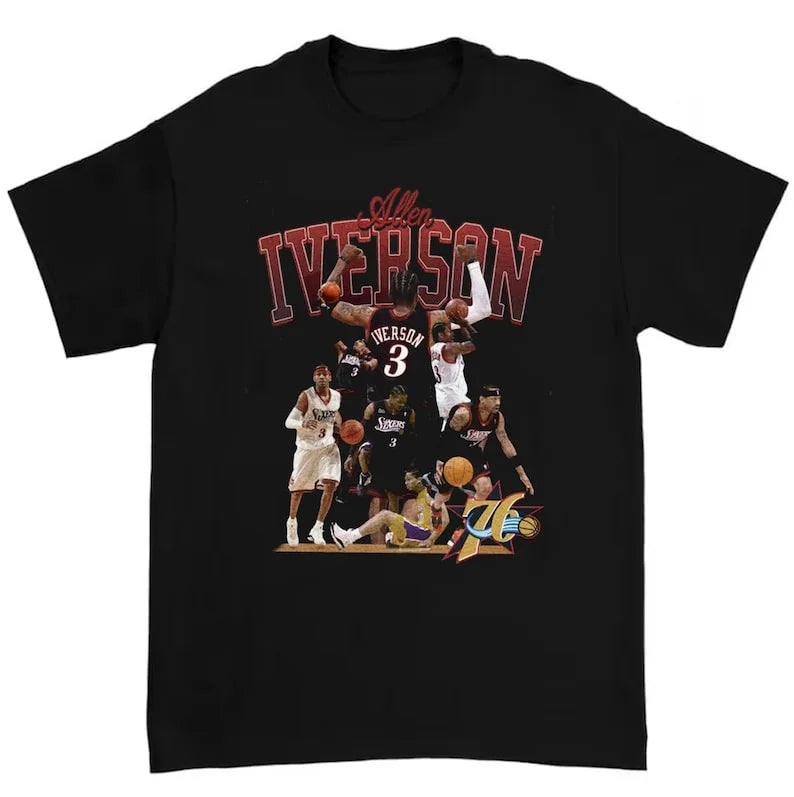Vintage 90s Basketball Bootleg Style T-Shirt, Allen Iverson Graphic Tee, Allen Iverson Shirt, Retro Basketball Shirt