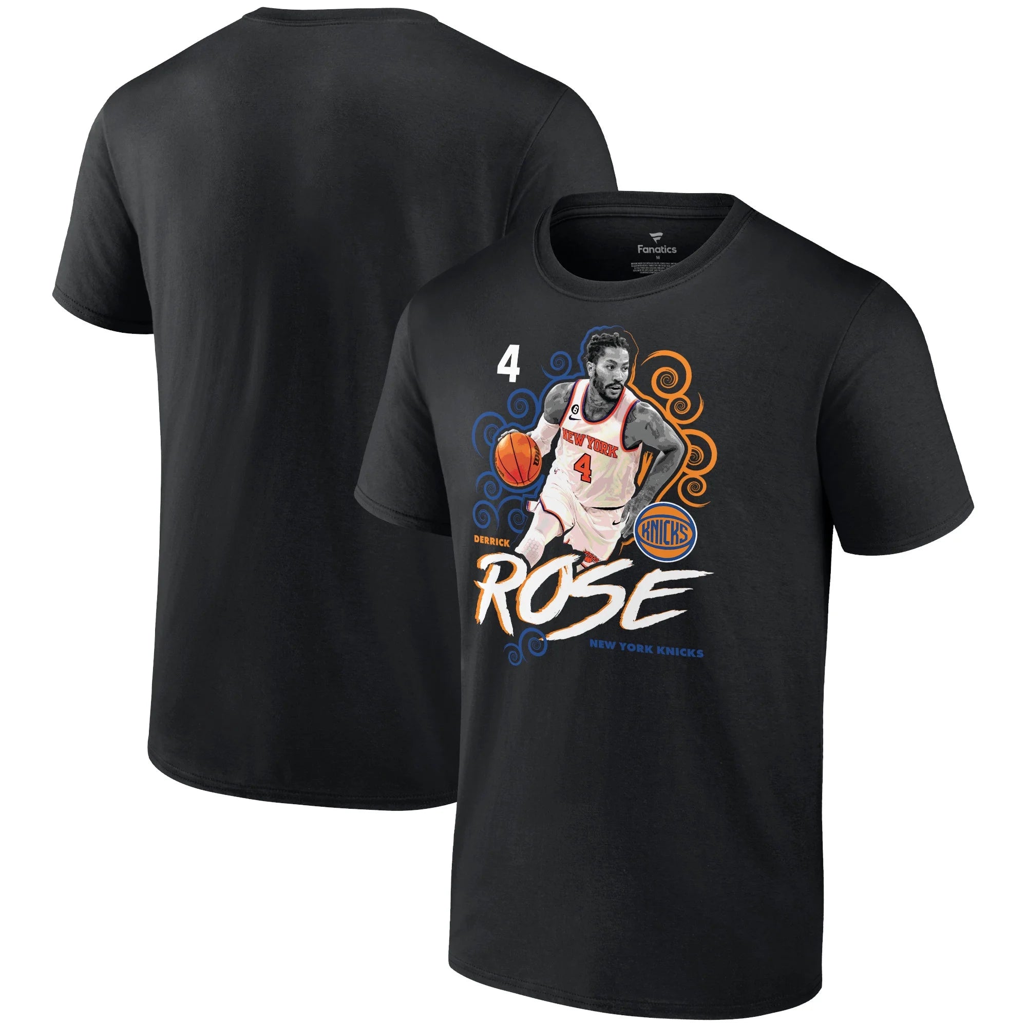 Men's Fanatics Branded Derrick Rose Black New York Knicks Competitor T-Shirt