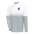Men's Antigua White/Gray Miami Heat Bender Quarter-Zip Pullover Top
