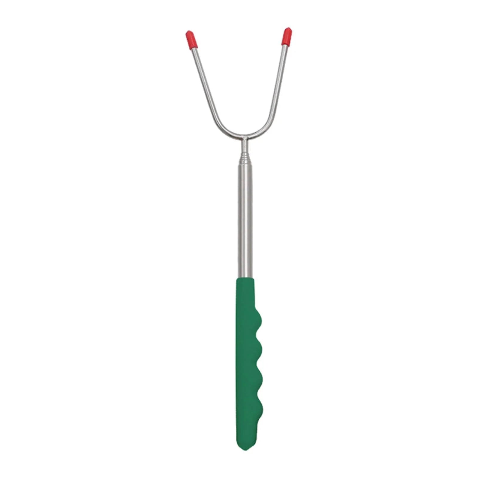 Barbecue Meat Fork Portable Metal Metal Kebab Skewers Camping Cooking Picnic Green