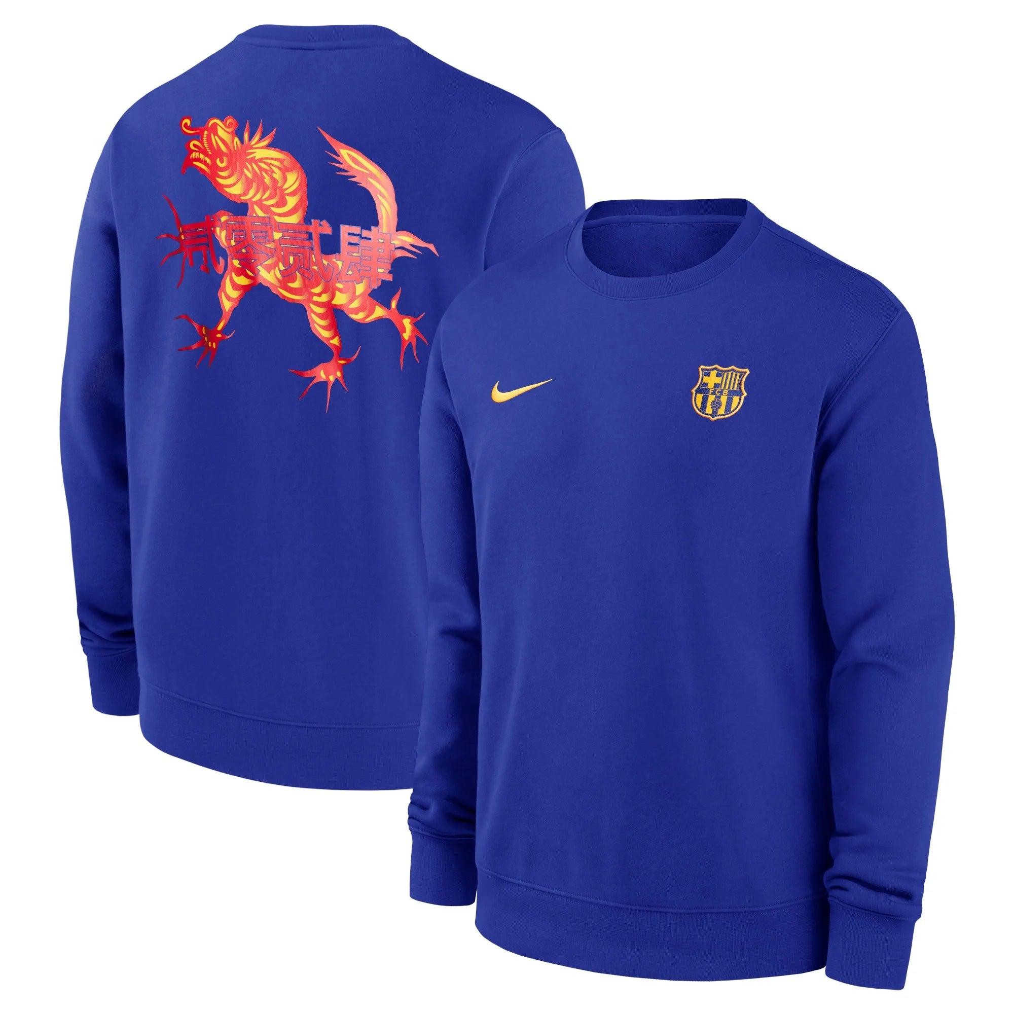 Men's Nike Royal Barcelona Drac Pack Club Pullover Sweatshirt