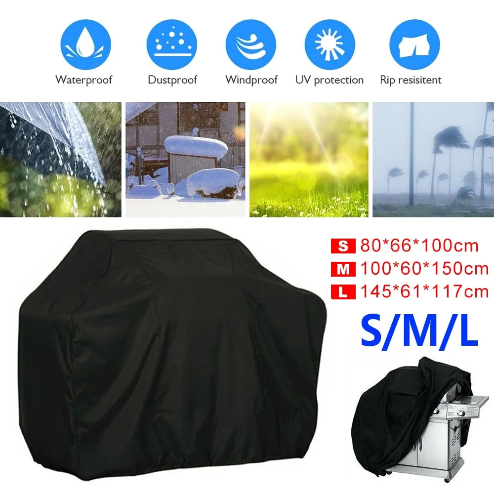 Durable Grill Cover Thick Heavy Duty BBQ Grill Cover Waterproof Dustproof UV Protection Gas Barbeque Grill Cover, 31.5 x 25.98 x 39.4in