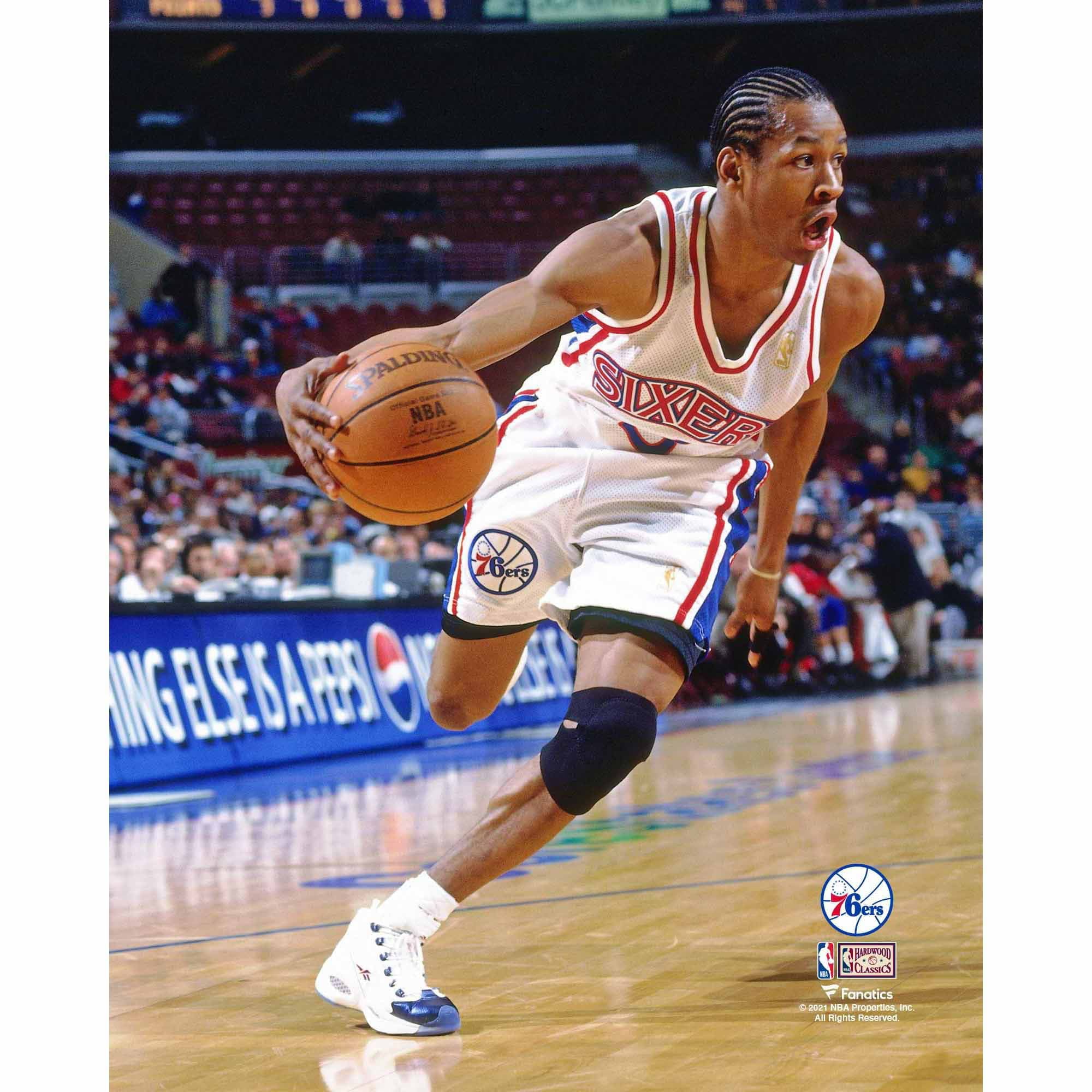 Allen Iverson Philadelphia 76ers Unsigned Driving Baseline Rookie Year Photograph