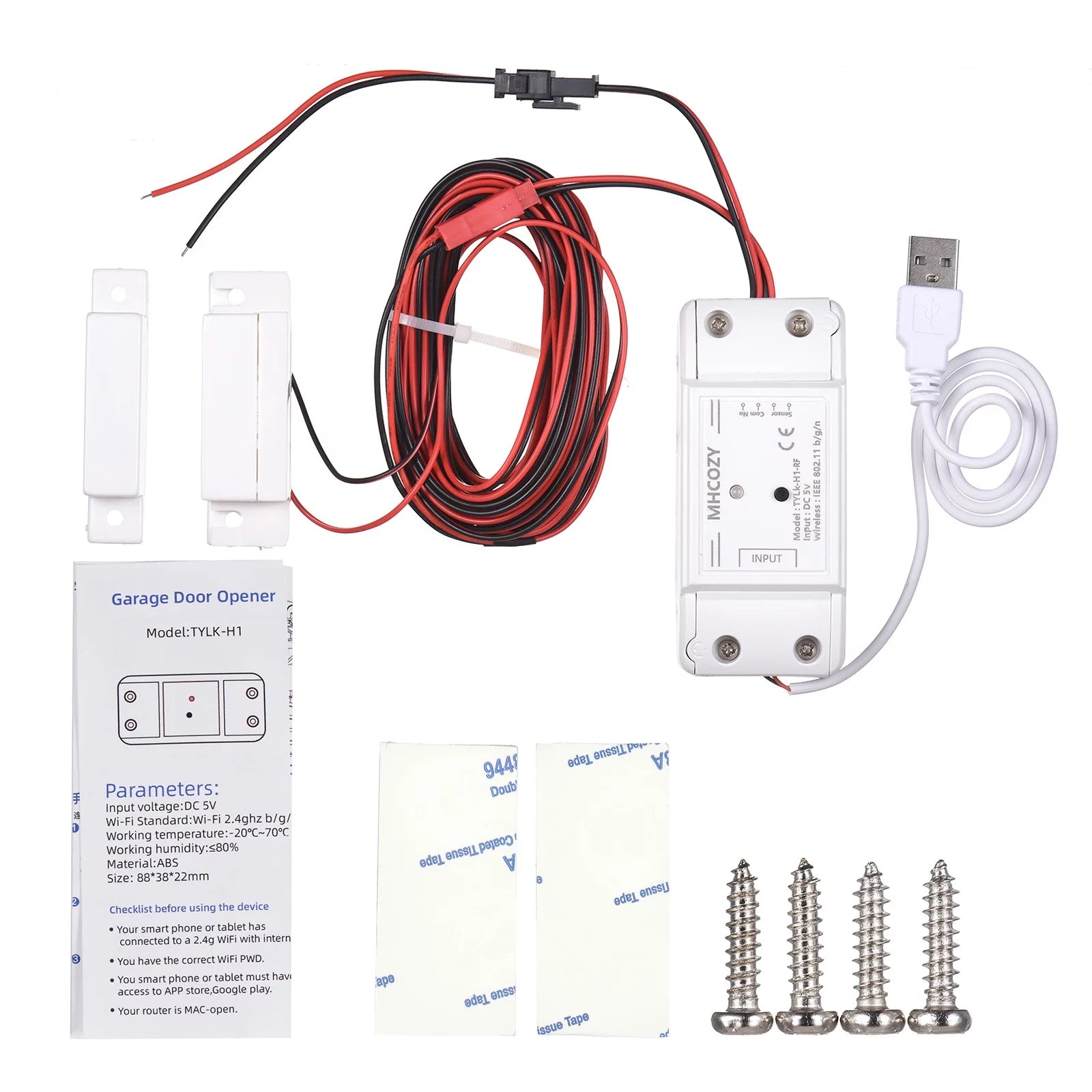 Arealer WIFI Intelligent Garage Door Opener Controller Lift Switch Mobile Phone APP Remote Control Timer Switch Compatible with & Home, IFTTT for Voice Control