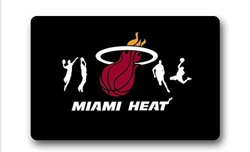 DEYOU Miami Heat Basketball Team Doormat Outdoor Indoor Floor Mats Non-Slip Bathroom Mats Size 23.6x15.7 Inch